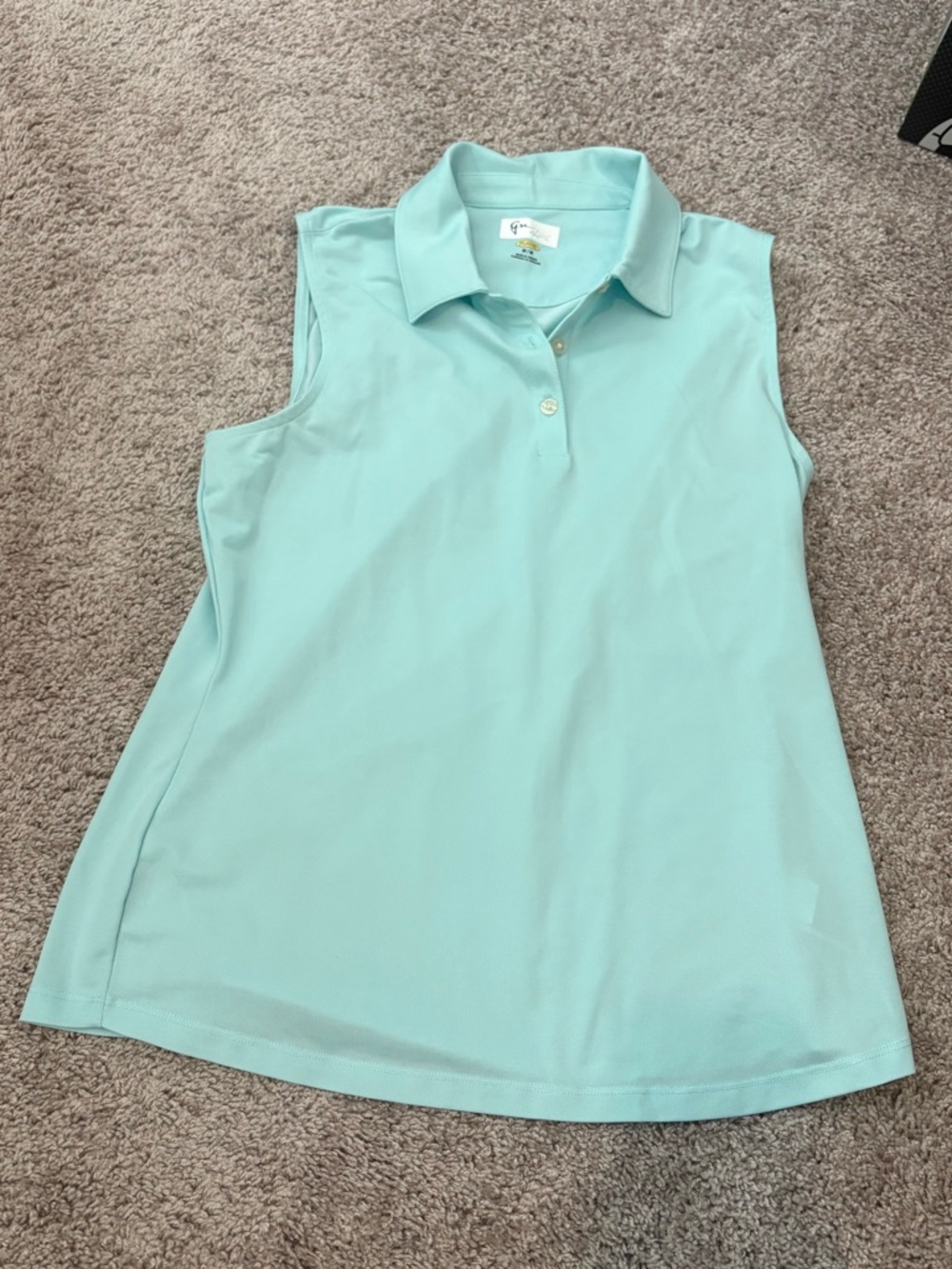 Aqua Blue Sleeveless Polo Tank LIKE NEW medium